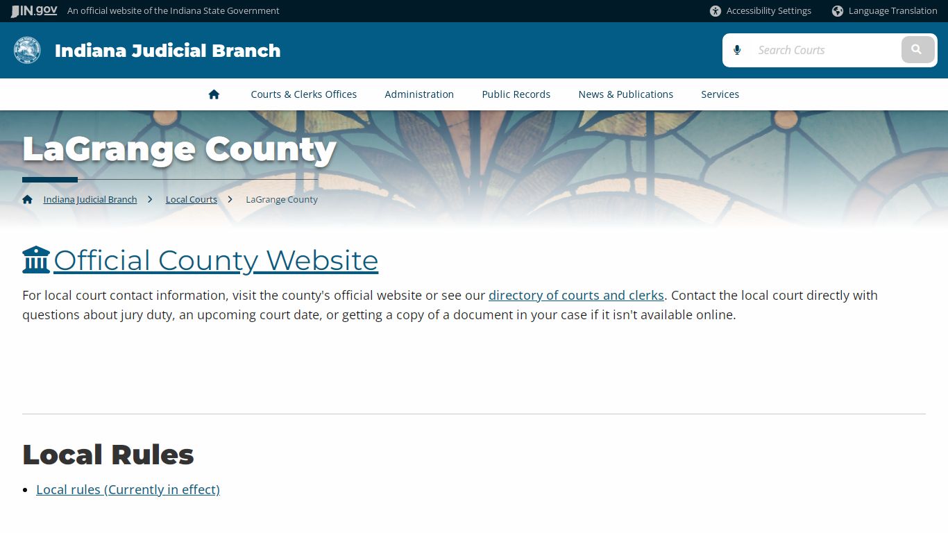 Indiana Judicial Branch: LaGrange County - Courts